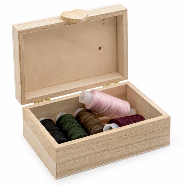 Заготовка для декорирования Шкатулка деревянная с сердечком, павловния/фанера из тополя, 12х8х5см