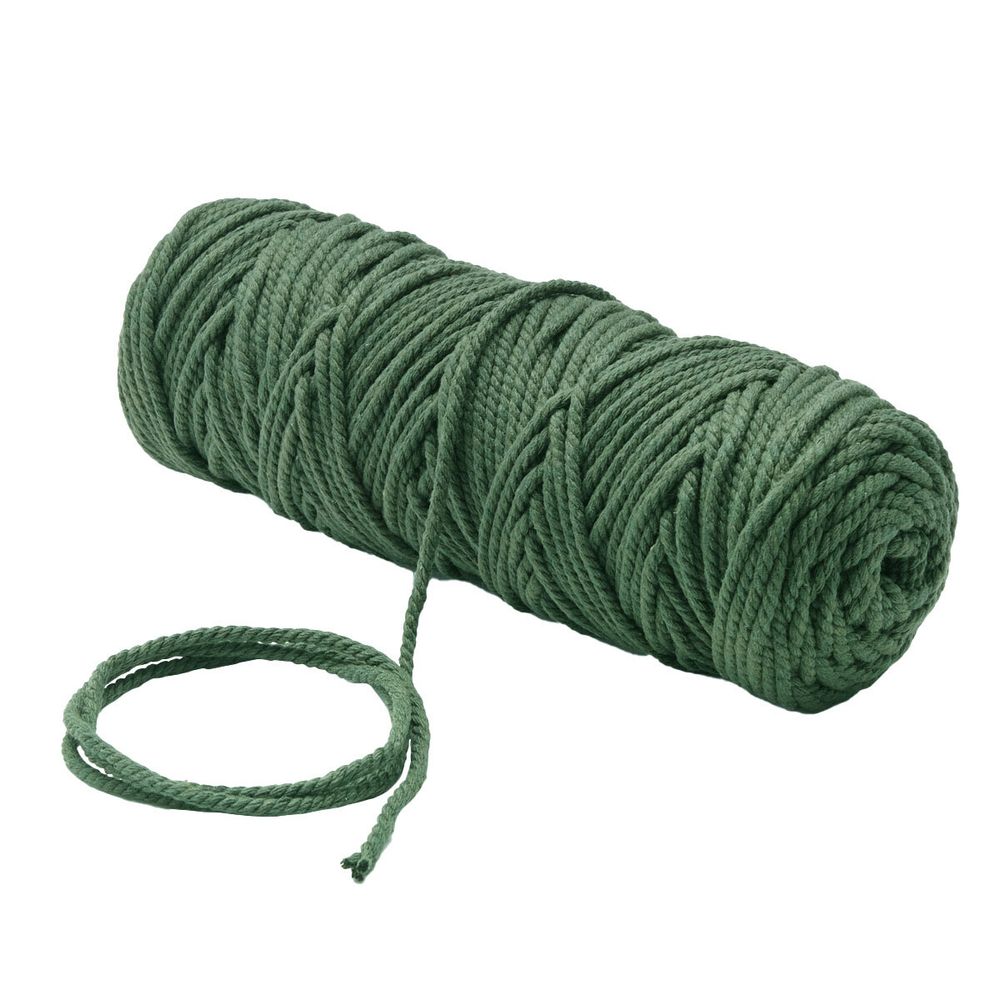 Шнур круглый х/б ⌀4.0 мм / 100 метров, (бобина) (хаки)