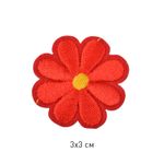 Термоаппликация Цветочек 3х3см, красный, 10 шт