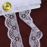 Кружево отделочное в стиле "трикотаж" 40 мм, диз. 278, цв.01 белый, уп. 27,4 м