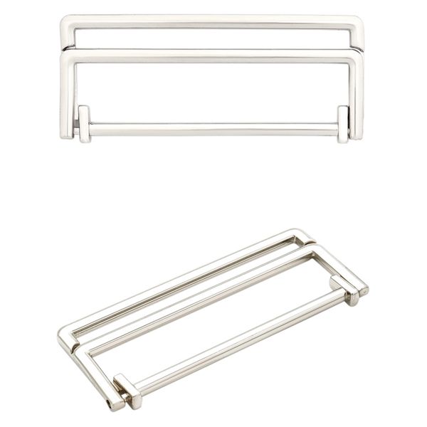 Пряжка прямоугольная 50 мм, металл (Nickel Серебро (никель)), МТ_1872, 6 шт