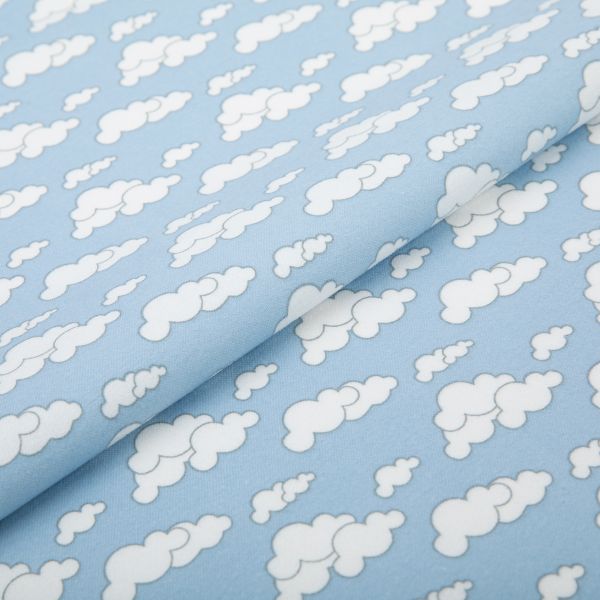 Ткань для пэчворка Peppy Молочные сны фланель, рулон 112 см / 5 метров, МС-19 голубой, Peppy