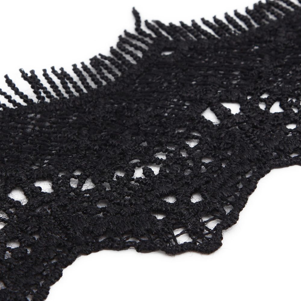 Кружево гипюр (плетёное) 72 мм / 3 метра, C580 черный