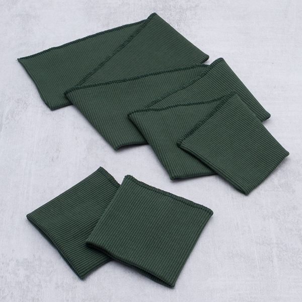 Подвяз (довяз) трикотажный с манжетами (комплект): подвяз 9.0х80.0 см, 2 манжета 8.5х9 см, 320 г/м², т.зеленый, 29365