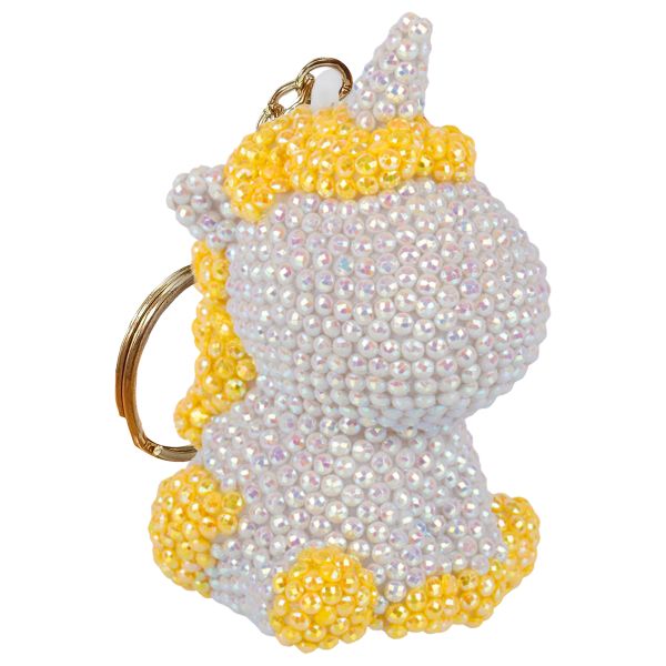 Кристальная (алмазная) мозаика Фрея ALVF-006, брелок, Серебристая единорожка, 5х8 см