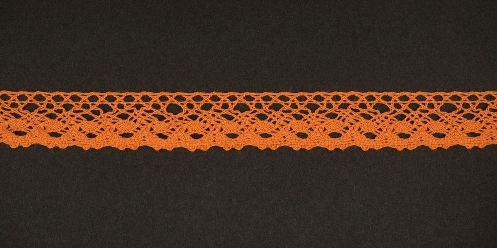 Кружево вязаное (тесьма) 18 мм цв.оранжевый, Alfa, 25 метров, AF-373-083