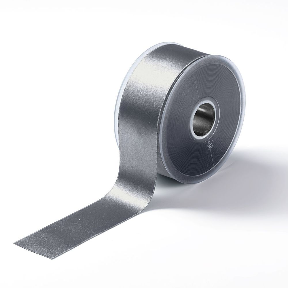 Лента атласная 2-сторонняя 38.0 мм, 25 м, Prym, 02 серый /TOS/