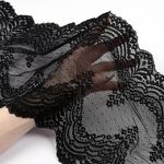 Кружево бельевое эластичное 230 мм / 10 м, 8036, цв.черный, Kruzhevo