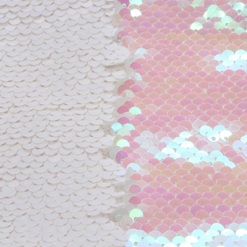 Ткань для рукоделия с двухсторонними пайетками, нежно-розовый/белый, 65х50см, Astra&Craft