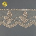 Кружево на сетке широкое 105 мм, 40483, цв.N6115 бежевый уп.13.7м, Kruzhevo