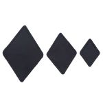 Набор заплаток пришивных из кожи, ромб 4х5,6см, 6х8,4см, 8х11,2см, с перфорацией, 3 шт (05 темно-синий), 9405