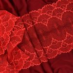 Кружево эластичное (стрейч) 8034 195мм цв.SD163 красный, 3м, Kruzhevo