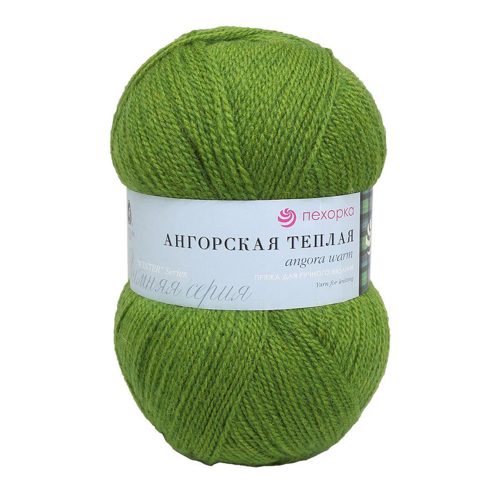 Пряжа Пехорка Ангорская теплая / уп.5 мот. по 100 г, 480 м, 119-Горох