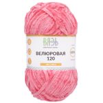 Пряжа Вязь Велюровая 120 / уп.3 мот. по 100 г, 120 м, 07 малиновый