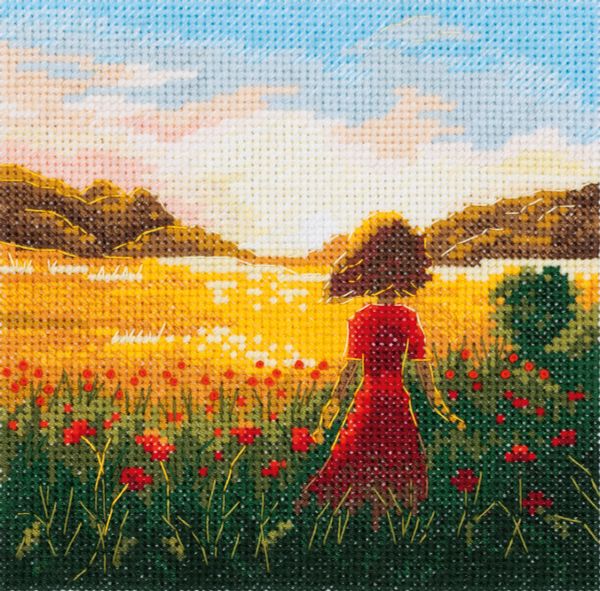 Набор для вышивания нитками Panna, Последний день лета, 12х12 см
