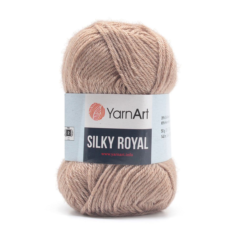 Пряжа YarnArt (ЯрнАрт) Silky Royal / уп.5 мот. по 50 г, 140м, 437 бежевый