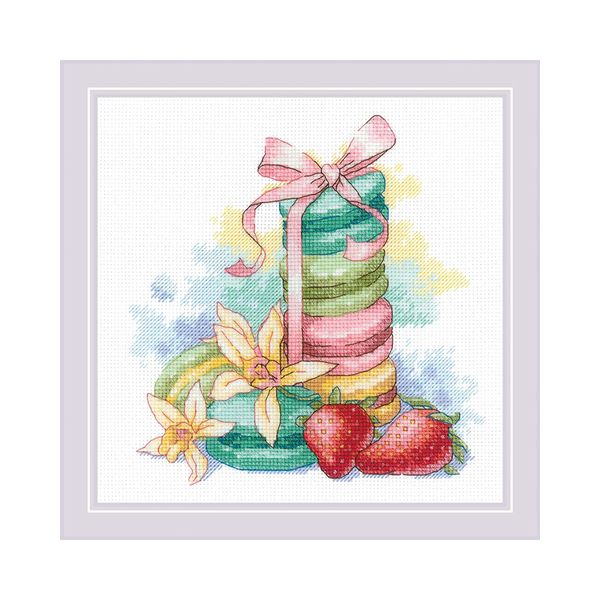 Набор для вышивания нитками Риолис, Нежный десерт, 20х20 см