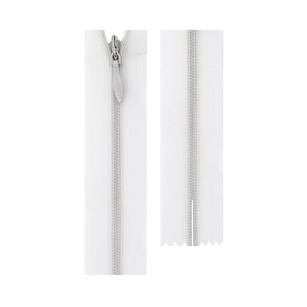 Молния спираль потайная плательная Т3 (3 мм) 1 зам., н/раз., 45 см, сетч.тесьма, 329 серебристо-серый, G010S Gamma, 10 шт