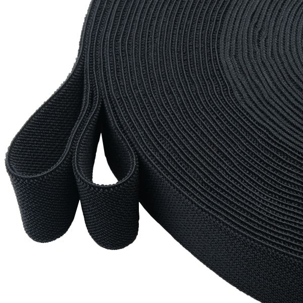 Резинка для подтяжек (помочная) 35.0 мм / 25 метров, черный