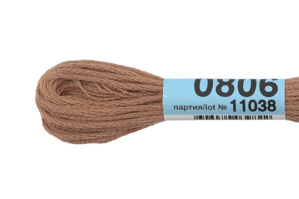 Мулине Gamma 100% хлопок, цв.0806 т.бежевый, 24 мотка по 8 метров