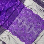 Кружево эластичное (стрейч) 8034 195мм цв.A0507 фиолетовый неон, 10 м, Kruzhevo