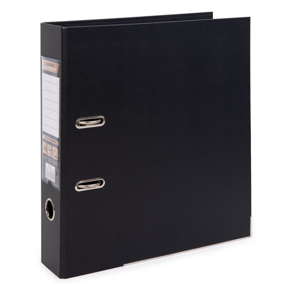 Регистратор PVC, 2-х стороннее покрытие, мет.уг. 75 мм, 50 шт, Premier A4 арочный механ. (разб.), черный ЕС100162001, Expert Complete