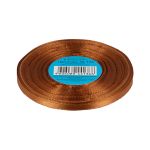 Лента атласная 1-сторонняя 6.0 мм / 33±2 метра, №122 св.коричневый, в термоплёнке, Gamma