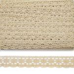 Кружево вязаное (тесьма) 35 мм / 25 м, беж, одностороннее