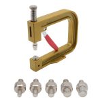 Ручной пресс для установки бусин на шипах с насадками 4, 5, 6, 8, 10 мм, New Star, золотой