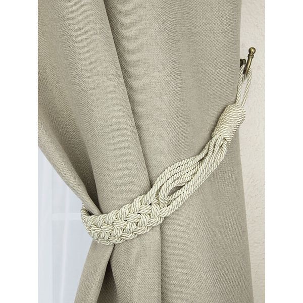 Подхваты шторные Макраме (L65см/ ширина 4см) (6 молочный) К-15