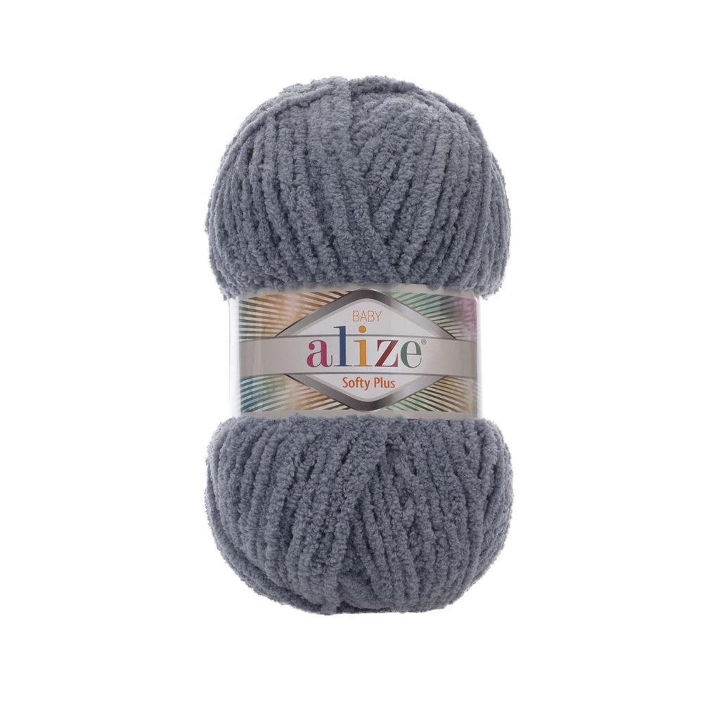 Пряжа Alize (Ализе) Softy Plus / уп.5 мот. по 100 г, 120м, 087 серебро A
