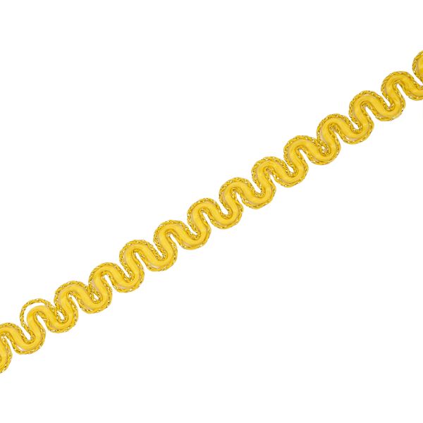 Тесьма отделочная змейка 10 мм / 10 метров, вязаная, рис.9404, желтый/золото, С3794Г17