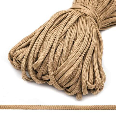 Шнур обувной плетеный ⌀6.0 мм / 100 метров, (диаметр ±1 мм), 014 бежевый