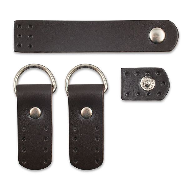 Набор для сумки Застежка 2х10,1см-1шт., петельки 2х5,4см-2 шт, 100% кожа (82 темно-коричневый), 1406