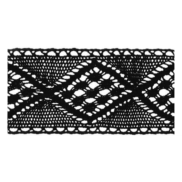Кружево вязаное (тесьма) 51 мм / 5 шт по 3 м, 113 черный, HVK-44 Gamma