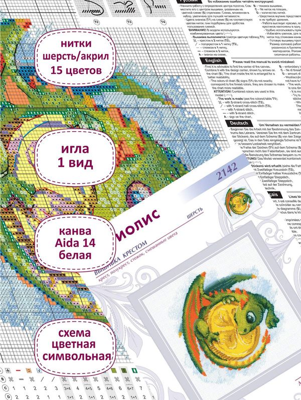 Набор для вышивания нитками Риолис, Монетка на удачу, 20х20 см