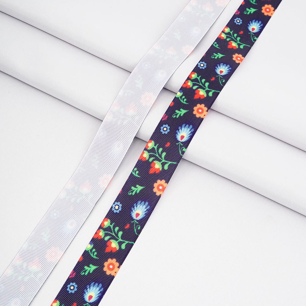 Лента репсовая (в рубчик) с рисунком 25.0 мм / 22.5 метров ±5 см, R6-1 (печать полноцв. сублимационная), 26726