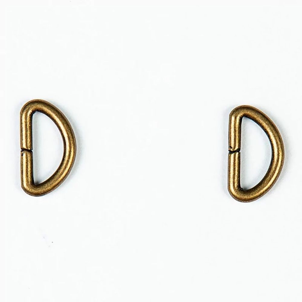 Полукольцо сварное металл внутр. 12 мм (внешн. 17х11 мм, ⌀2.5 мм), 100 шт, латунь ГР, 6047