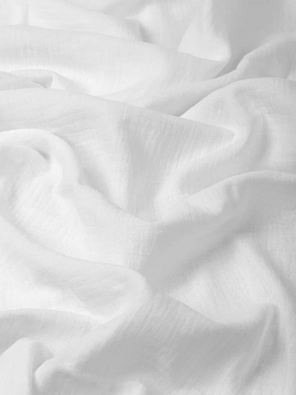 Муслин 125 г/м², 130 см / 2 метра, TBY.Mus.24723.2.2, цв.02 белый