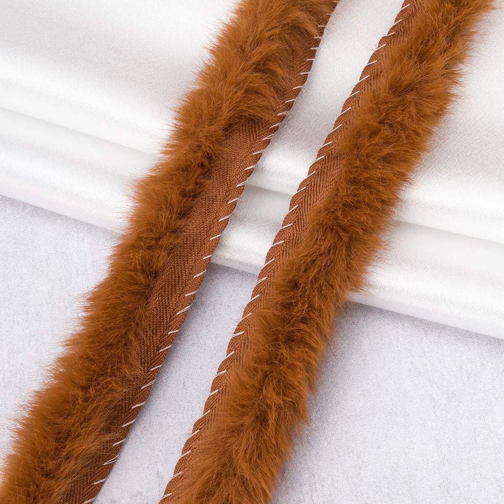 Кант декоративный меховой 15 мм / 50 метров, 18 коричневый, 3Al235