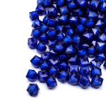 Бусины акрил ⌀10 мм, в цвете с белой сердцевиной, граненый куб, 500 г, Astra&Craft (26 темно-синий)