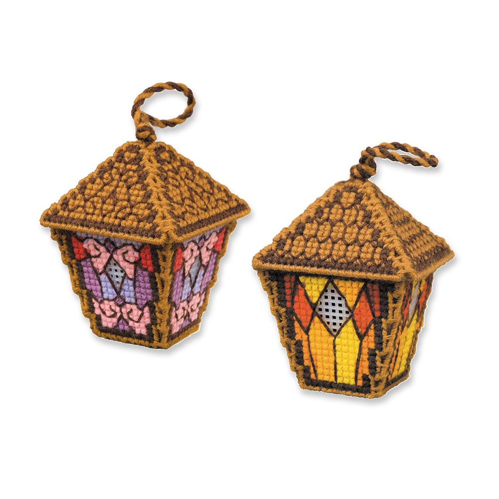 Набор для вышивания нитками Риолис 2309АС, Фонарики Винтаж 6х6х8см