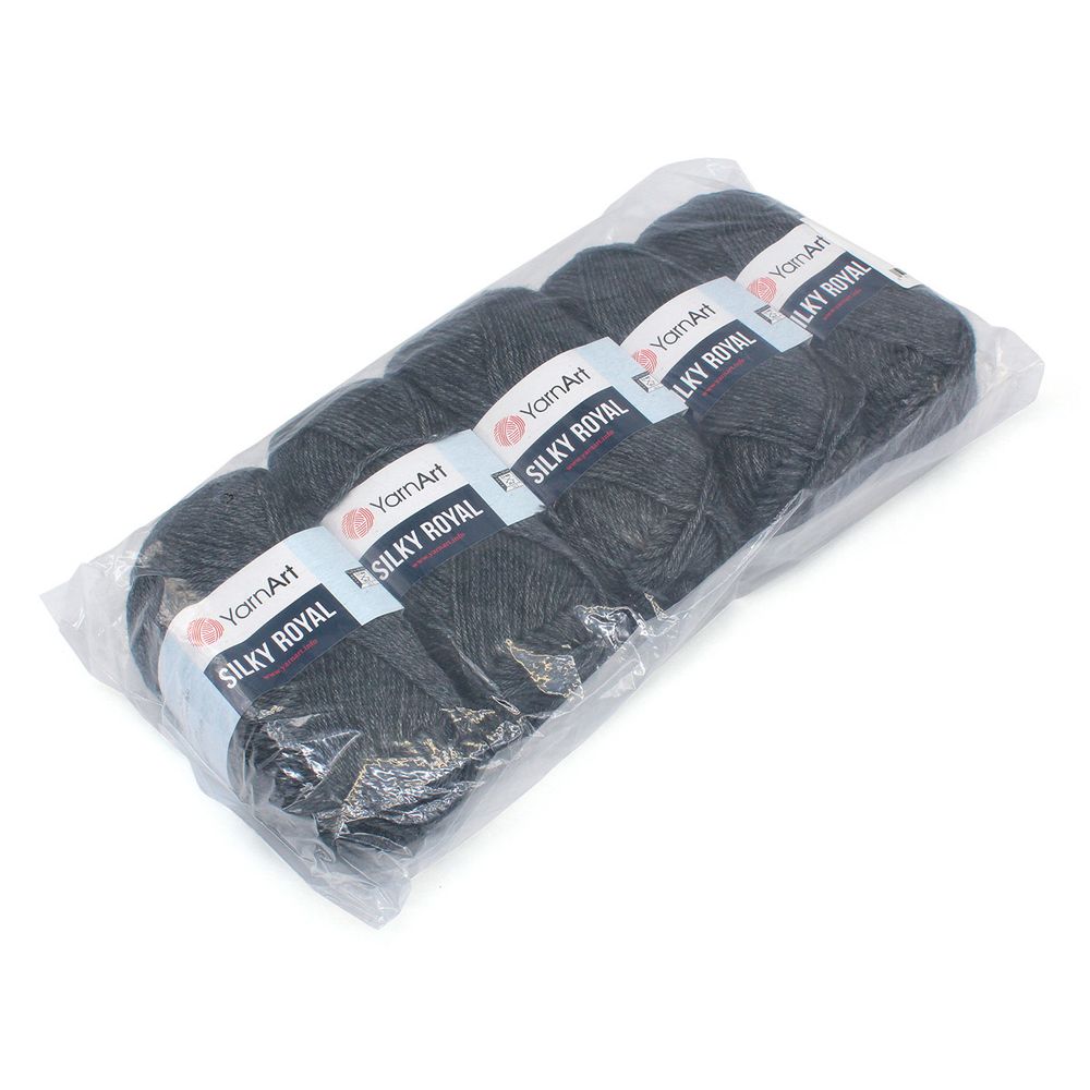 Пряжа YarnArt (ЯрнАрт) Silky Royal / уп.5 мот. по 50 г, 140м, 435 черный