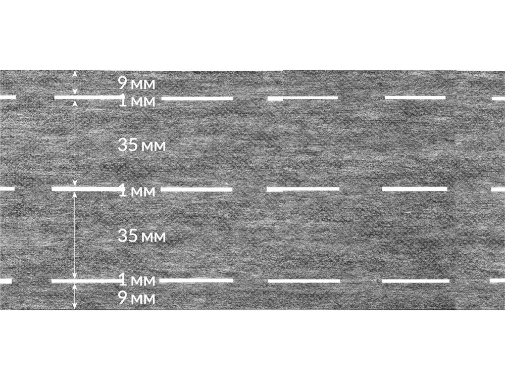 Лента корсажная клеевая перфорированная 91.0 мм / 200 метров, 50 г/м², цв. серый, 20150 9/1/35/1/35/1/9, БрючникоФФ
