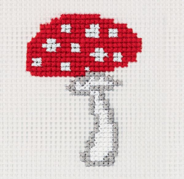 Набор для вышивания нитками Klart, Детские истории. Грибок, 9х12 см