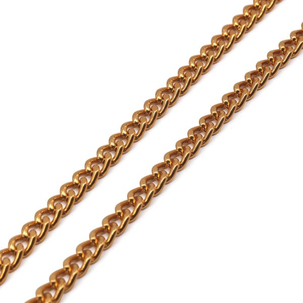 Цепь алюминиевая 4,7 мм, 3,5 мм, боб(10 м) (золото) K19313M