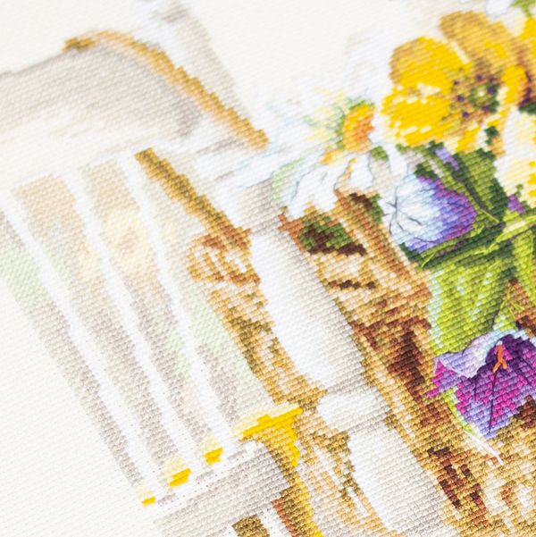 Набор для вышивания нитками Чудесная игла, Лето в корзинке 38х28см