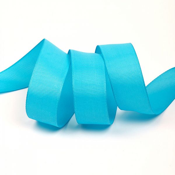 Лента репсовая (в рубчик) 25.0 мм, 340 ярк.голубой уп.27,4м