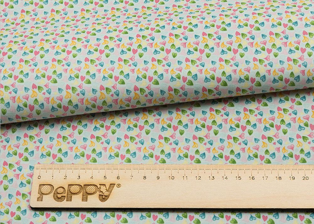 Ткань для пэчворка Peppy Нежная история, рулон 112 см / 5 метров, НИ-26 голубой, Peppy