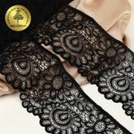 Кружево эластичное (стрейч) YSTL00839/N 90мм цв.170 черный, 25 м, Kruzhevo